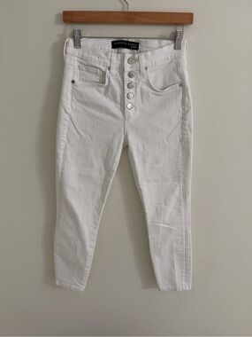 Veronica Beard Debbie Ankle White Skinny High Rise Jeans